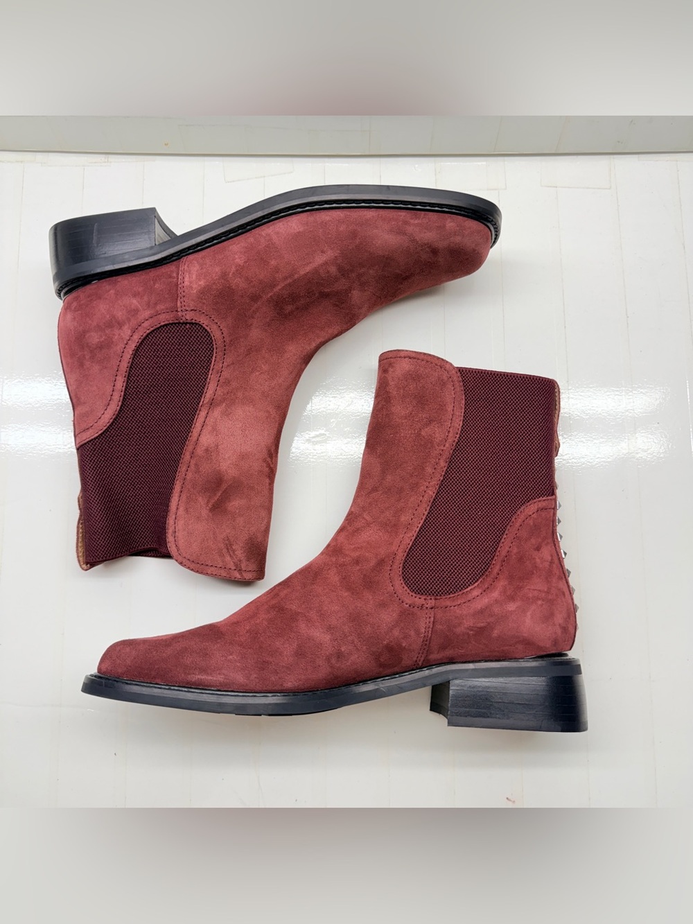 NEW Donald J Pliner Burgundy Suede Booties, Size 8